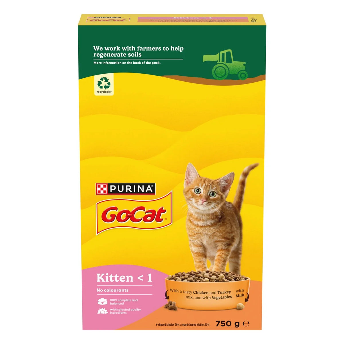 Go-Cat Kitten Chicken Turkey and Milk Dry Cat Food 750g