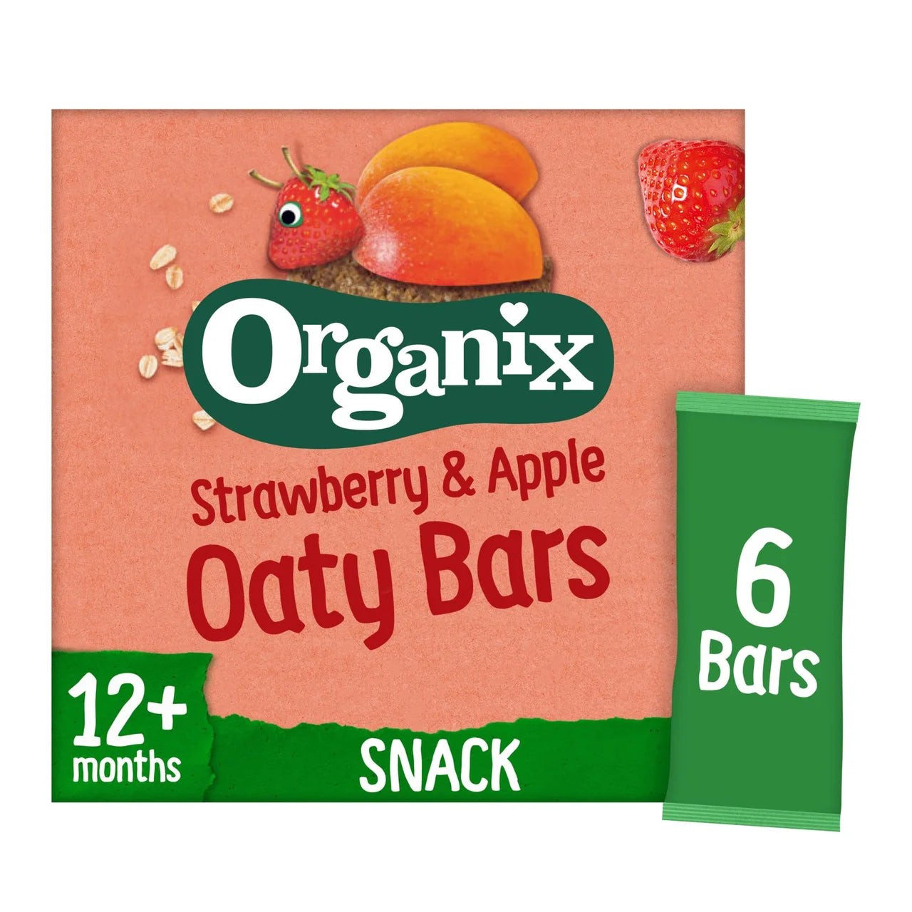 Organix Strawberry & Apple Soft Oaty Bars Toddler Multipack 12 months+ 6 x 23g