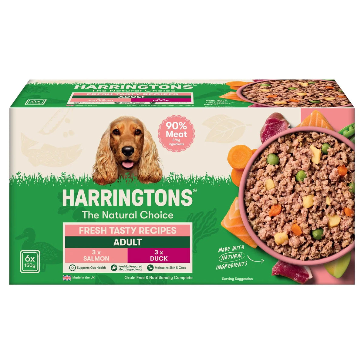Harringtons Adult Grain Free Wet Dog Food Tray, Tasty 6 x 150g