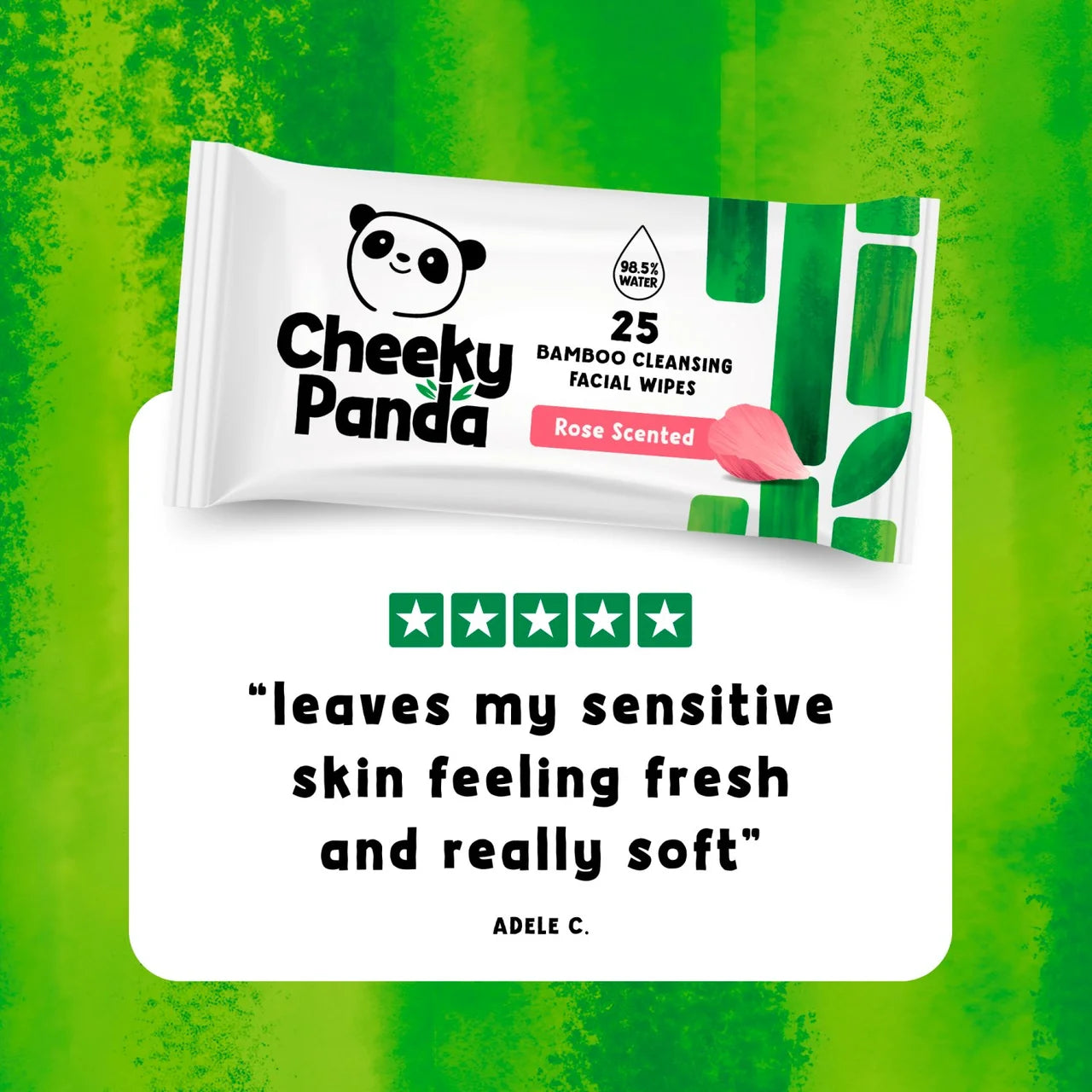 Cheeky Panda Bamboo Rose Facial Cleansing Wipes 25 per pack