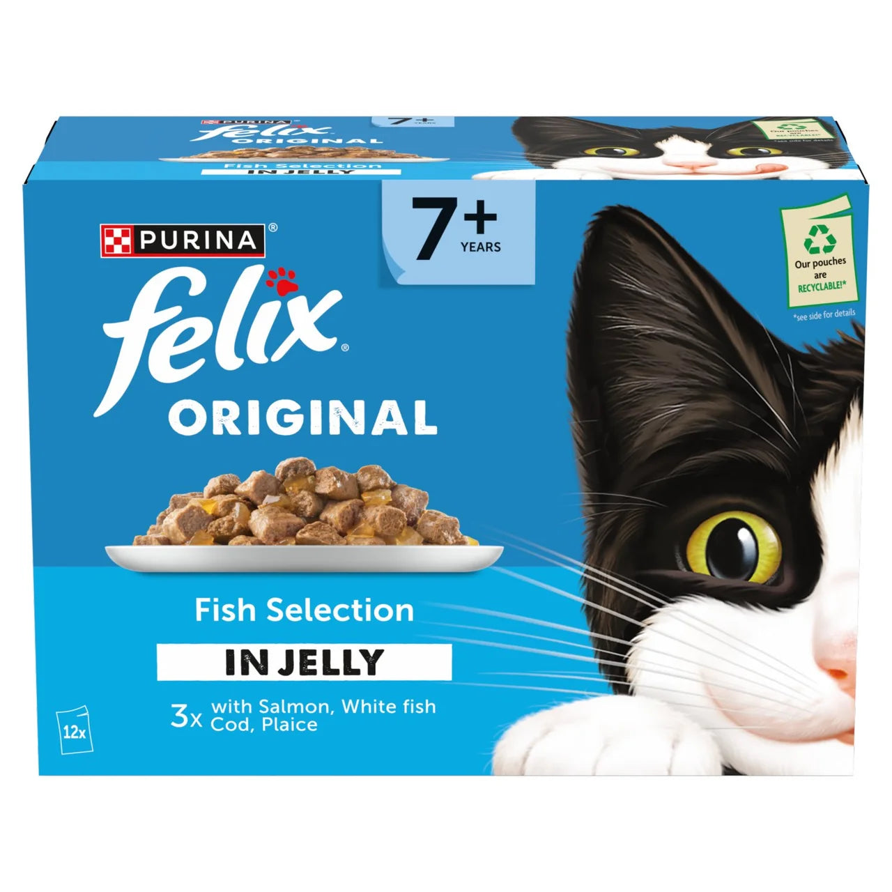 Felix Original Cat Food Senior 7+ Fish Selection in Jelly Wet Cat Food 12 x 85g
