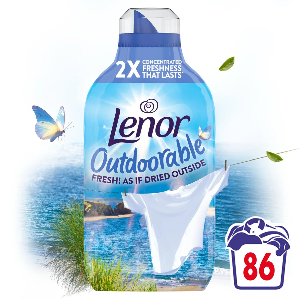 Lenor Outdoorable Fabric Conditioner Sea Breeze Stroll 86 Washes 1204ml