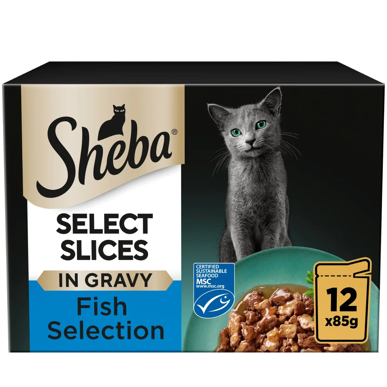 Sheba Select Slices Cat Food Pouches MSC Fish in Gravy 12 x 85g