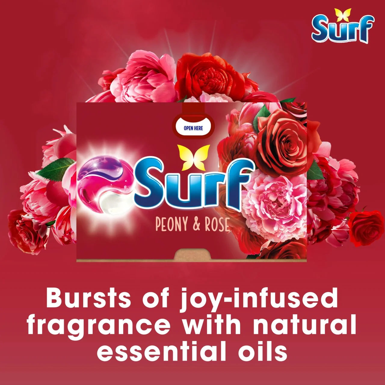 Surf Peony & Rose 3 in 1 Laundry Washing Detergent Capsules 15 Washes