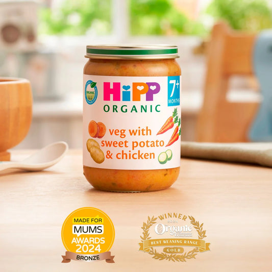 HiPP Organic Veg With Sweet Potato & Chicken Baby Food Jar 7+ Months 160g