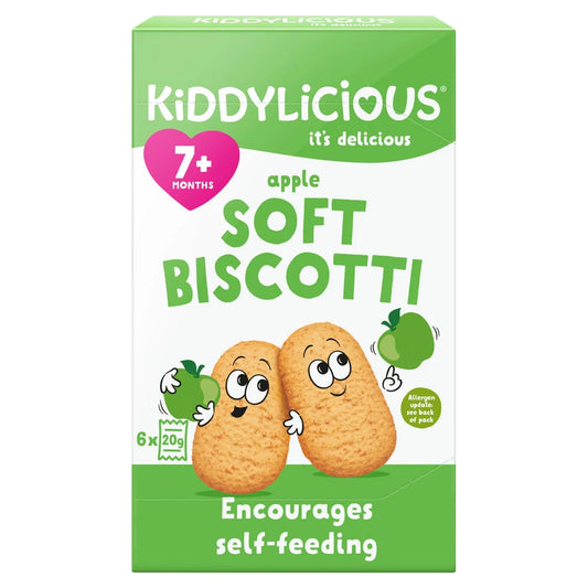 Kiddylicious Apple Soft Biscotti Baby Snacks Multi 6 x 20g