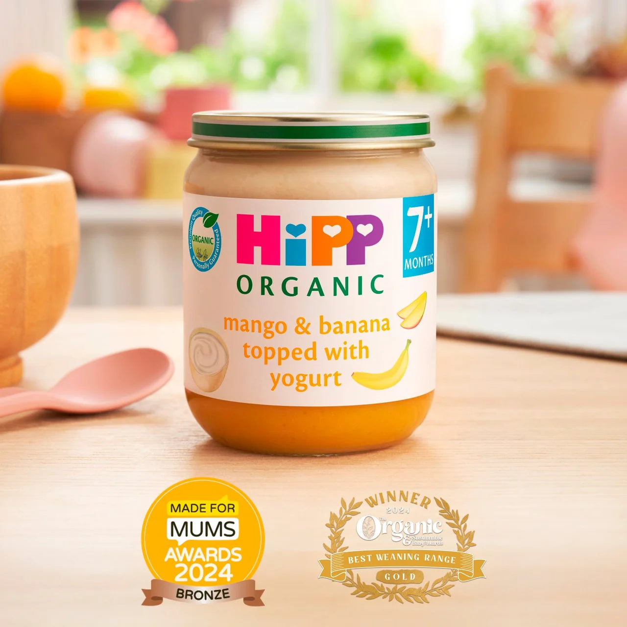HiPP Organic Mango & Banana Topped with Yogurt Baby Food Jar 7+ Months 160g