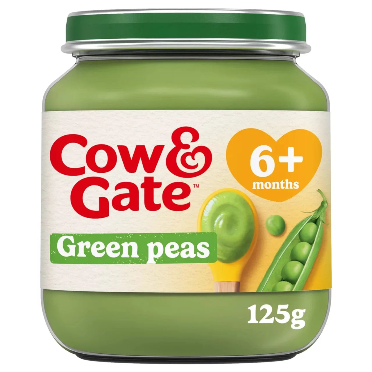 Cow & Gate Peas Baby Food Snack Jar 6+ Months 125g
