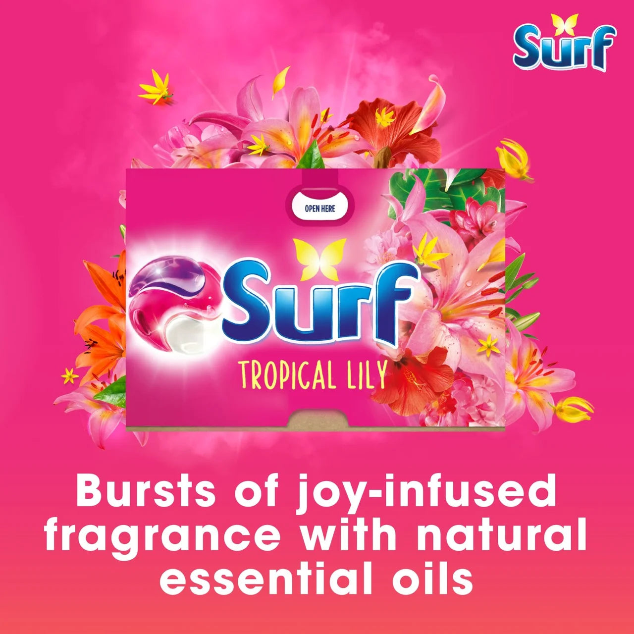 Surf Tropical Lily 3 in 1 Laundry Washing Detergent Capsules 15 Washes