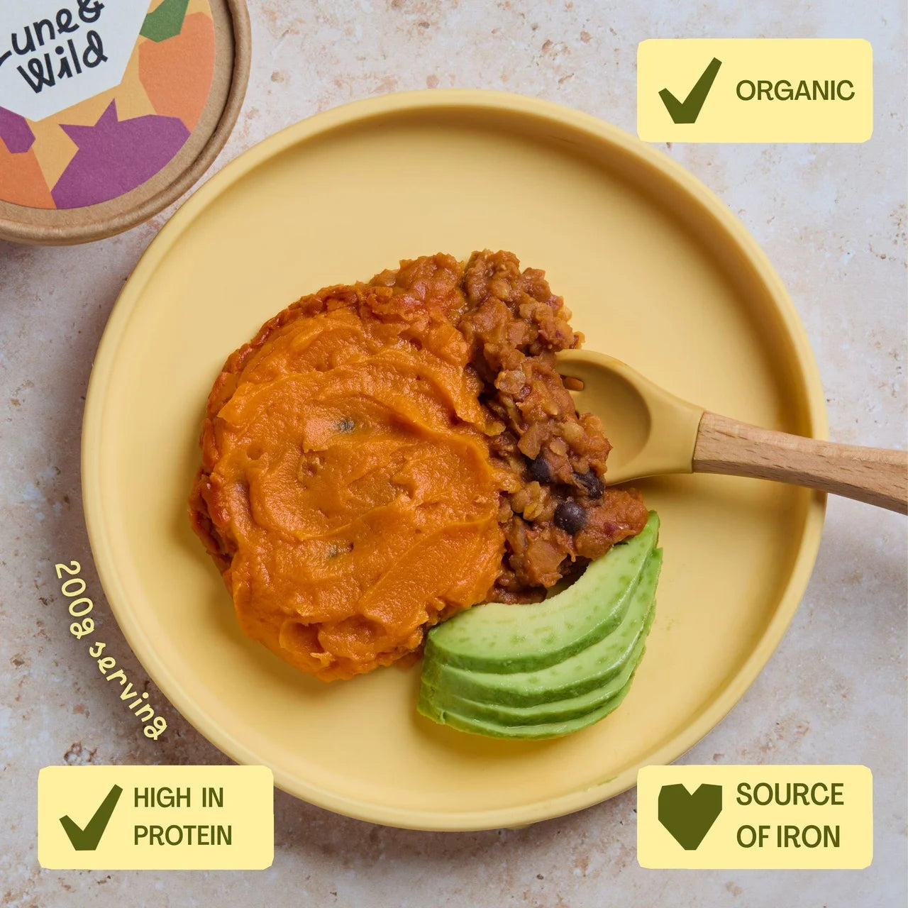 Lune & Wild Handmade Mexican Bean Chilli Toddler Meal 1-4 Years 200g
