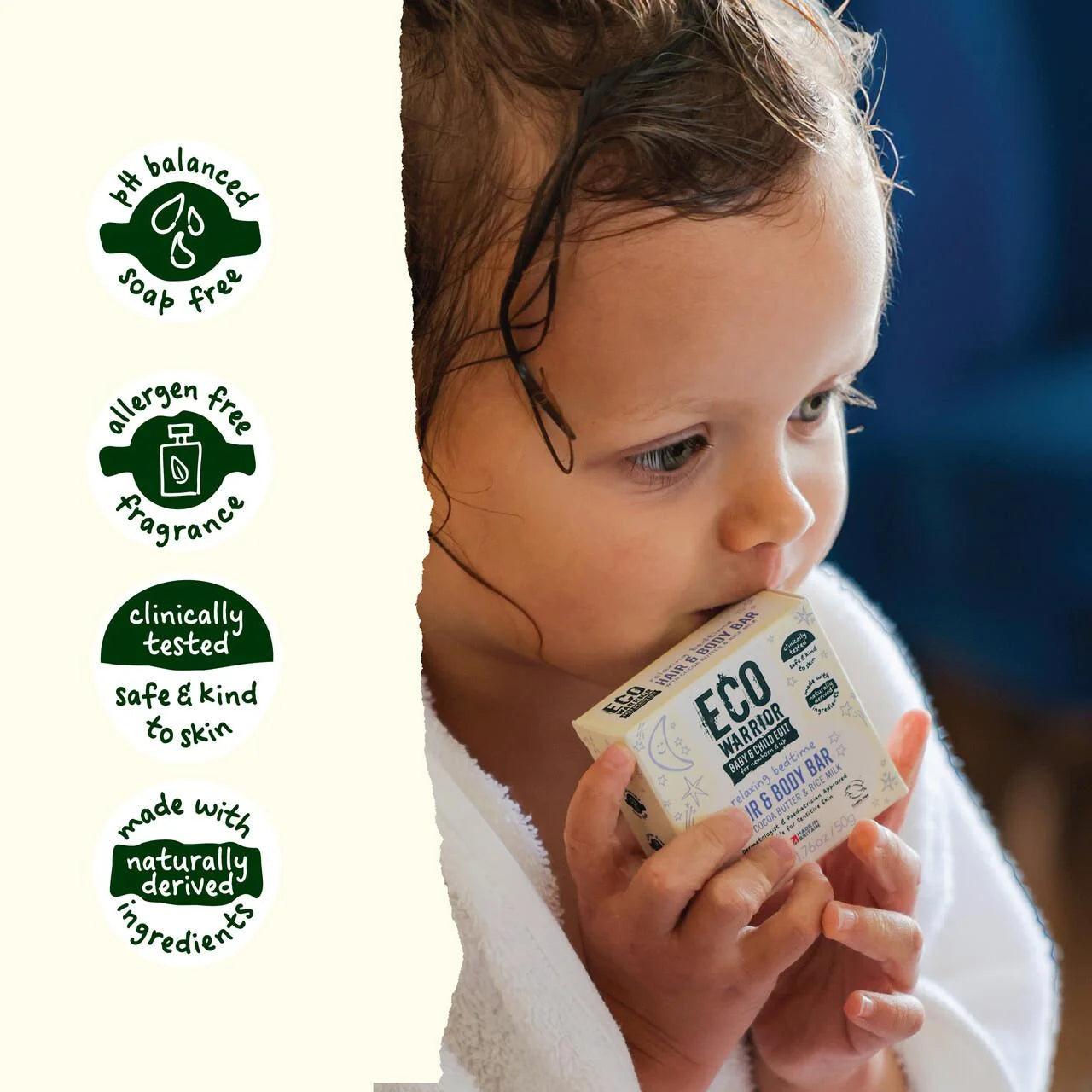 Eco Warrior Baby & Child Relaxing Bedtime Hair & Body Soap Bar 50g