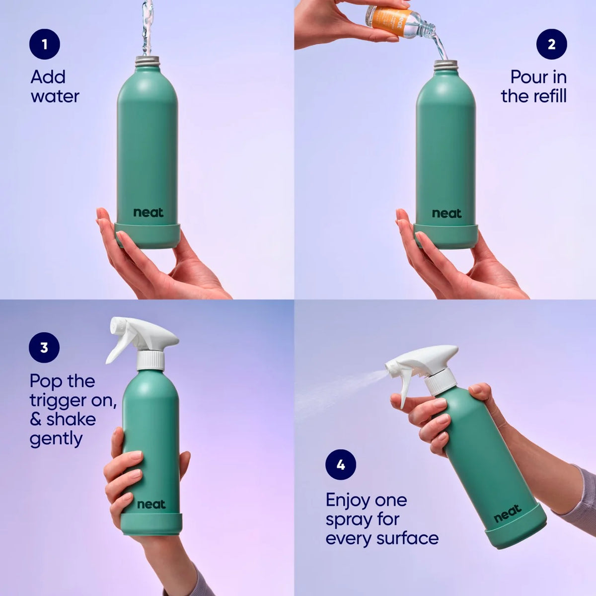 Neat Refillable Spray Bottle Stone 500ml