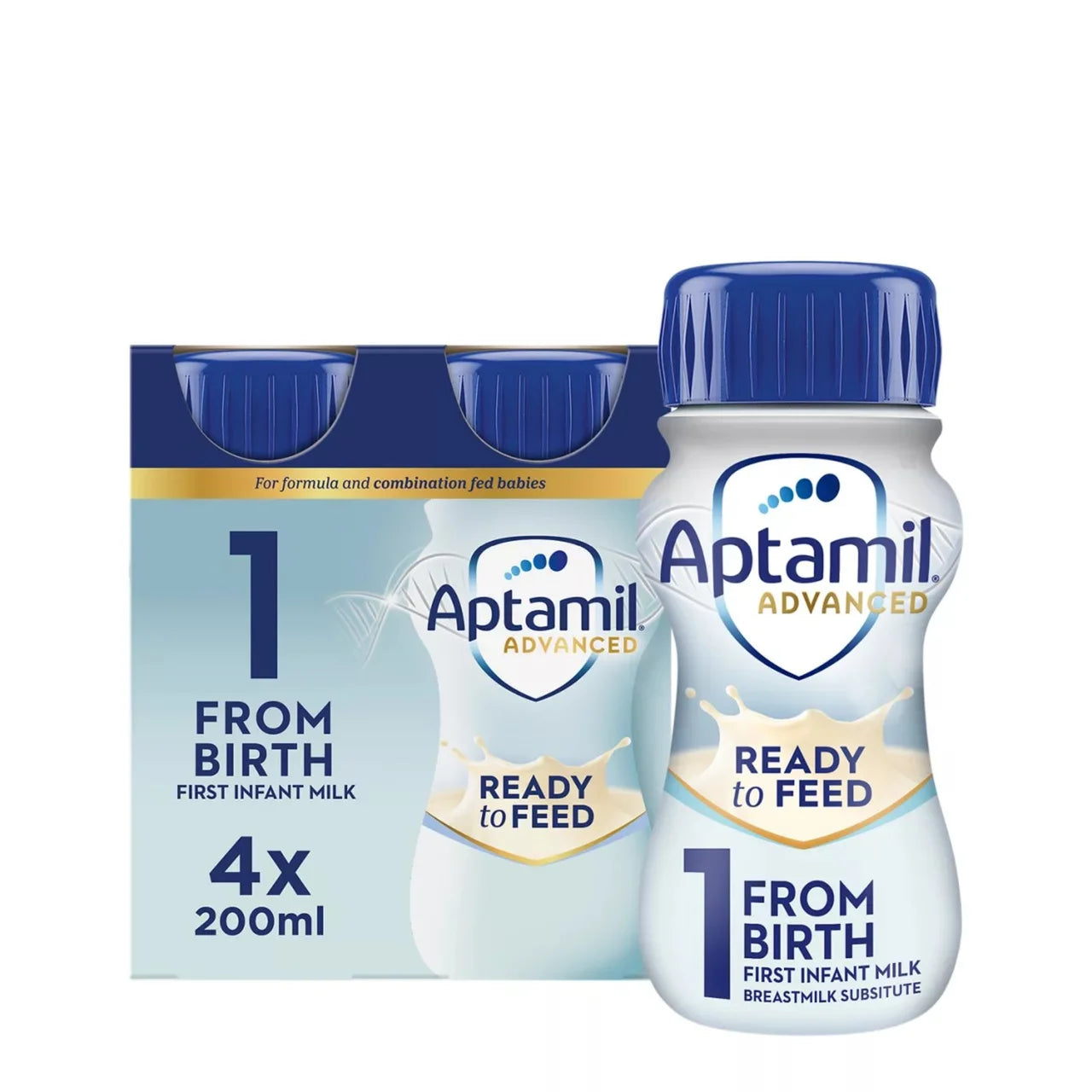 Aptamil Advanced First Infant Baby Milk Formula Liquid from Birth 4 x 200ml