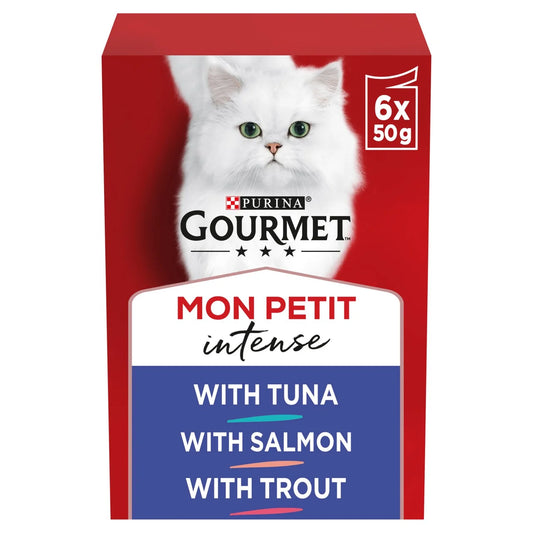 Gourmet Mon Petit Fish Variety Tuna Salmon Trout Wet Cat Food 6 x 50g