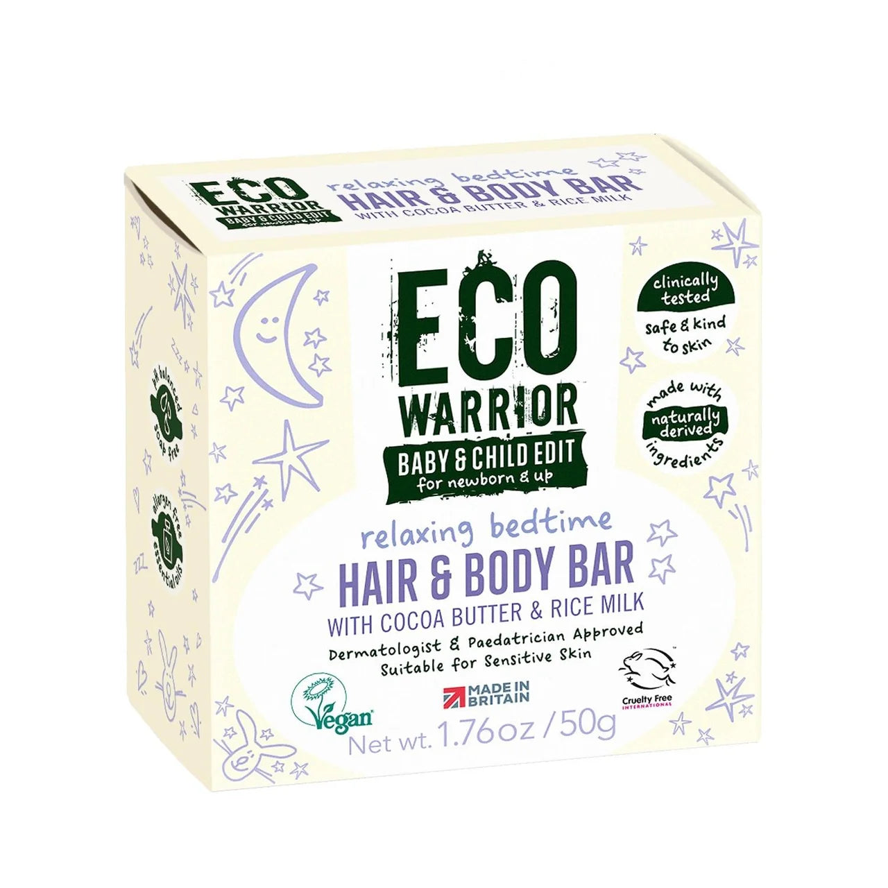 Eco Warrior Baby & Child Relaxing Bedtime Hair & Body Soap Bar 50g