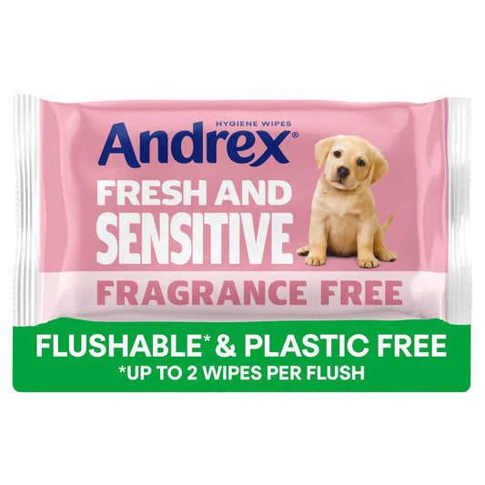 Andrex Fresh and Sensitive Flushable Hygiene Wipes 30 per pack