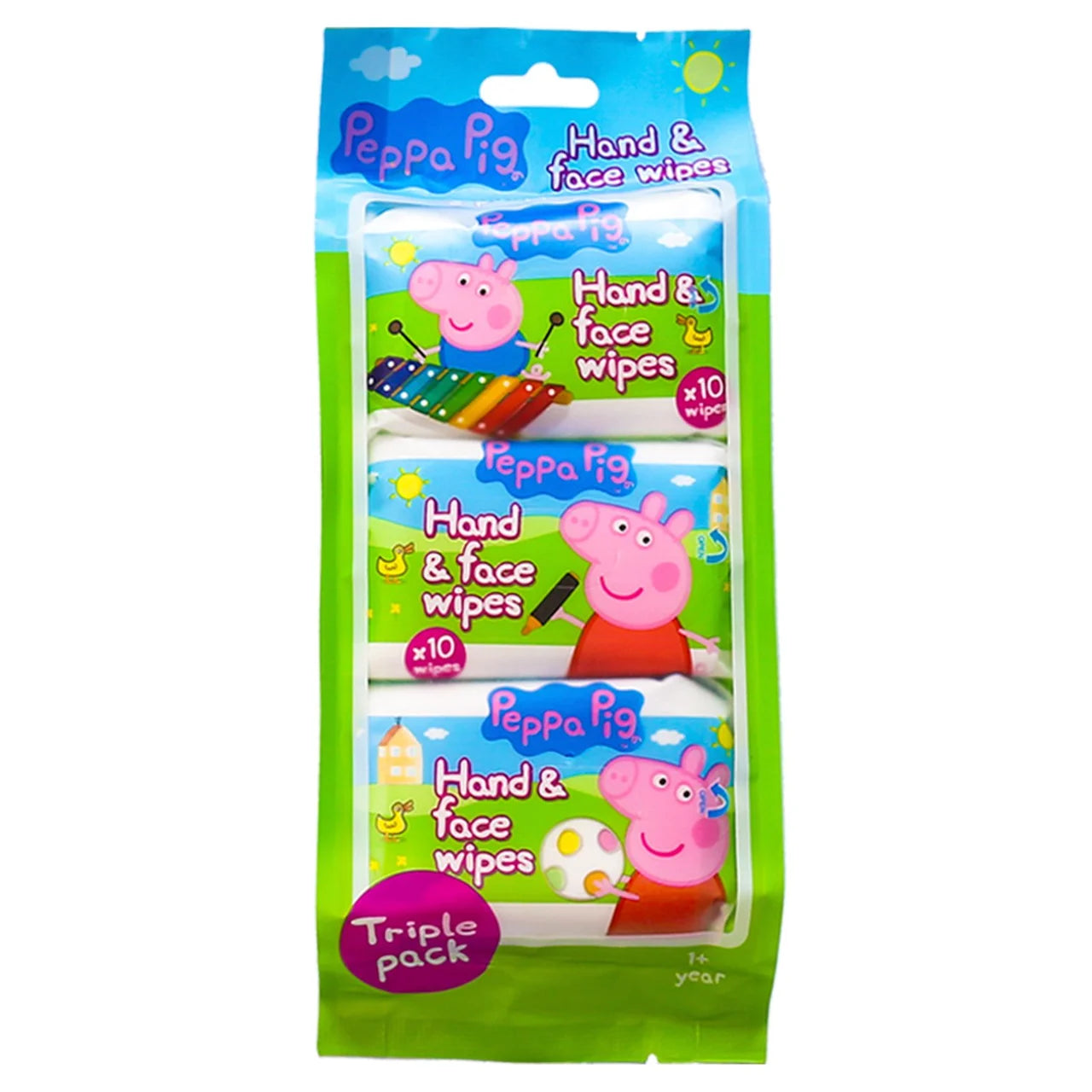Peppa Pig Hand & Face Wet Wipes Multipack 3 per pack
