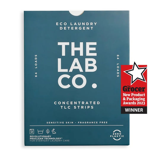 The Lab Co. Laundry Detergent Sheets Non Bio Fragrance Free 64 Loads
