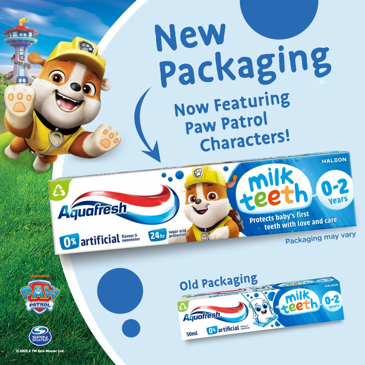 Aquafresh Kids Paw Patrol Milk Teeth Toothpaste 0-2 years 50ml