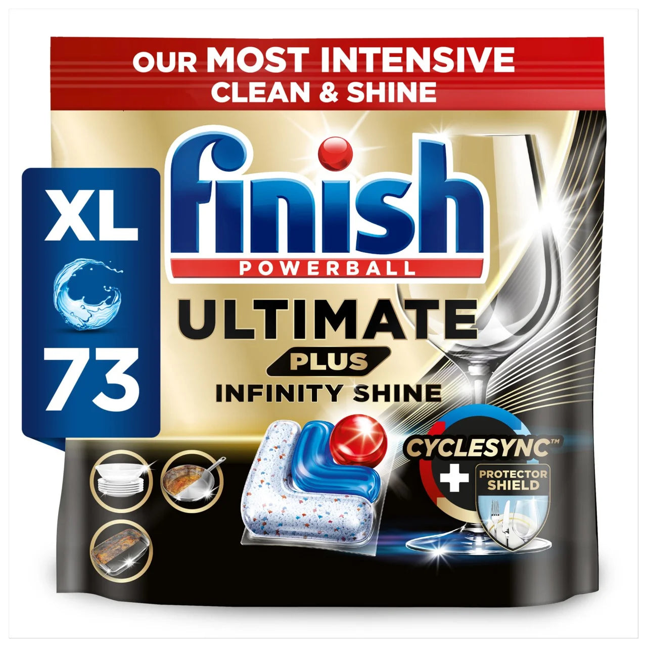 Finish Ultimate Infinity Shine Plus Dishwasher Tablets 73 per pack