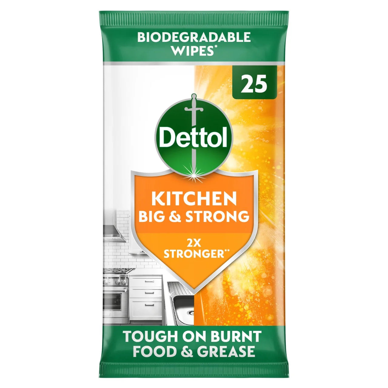 Dettol Big & Strong Kitchen Surface Cleaning Wipes 25 per pack
