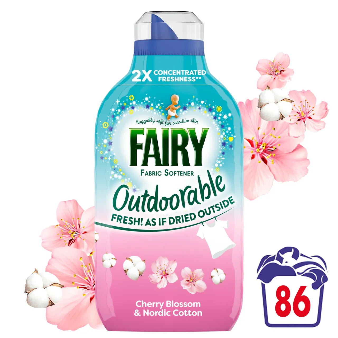 Fairy Outdoorable Fabric Conditioner Cherry Blossom & Nordic Cotton 86 Wash 1204ml