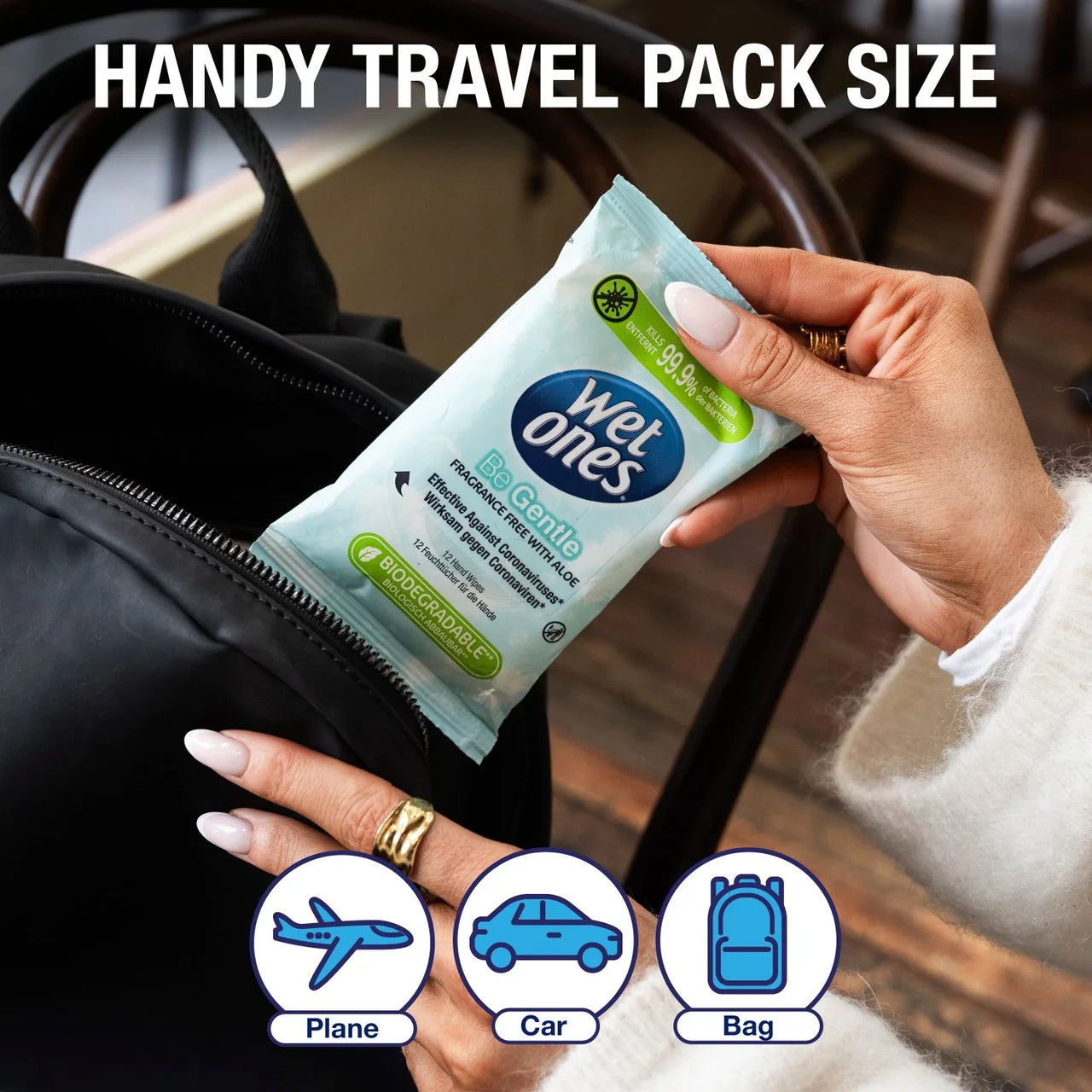 Wet Ones Be Gentle Biodegradeable Antibacterial Wipes 12 per pack