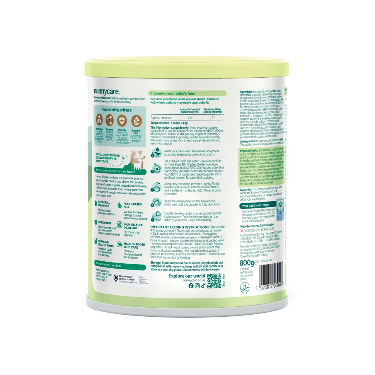 Nannycare Goat Stage 2 Follow On Milk Formula 800g