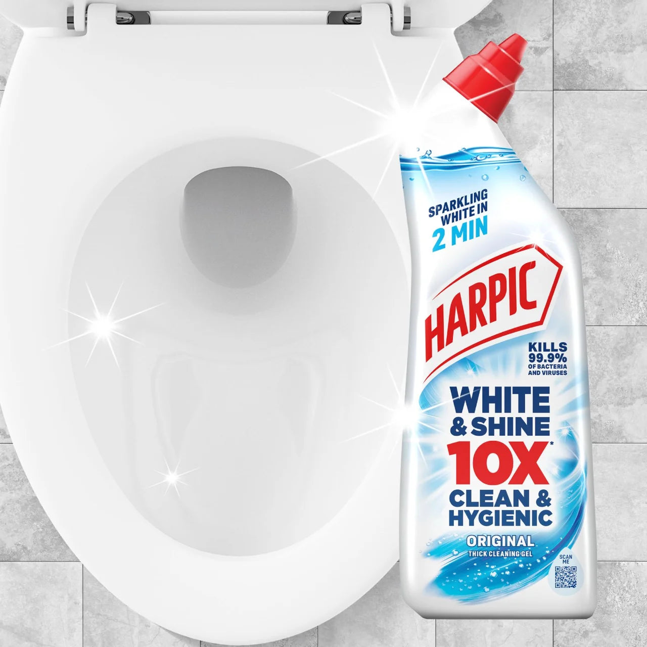 Harpic White & Shine Bleach Original Toilet Cleaner Gel 750ml