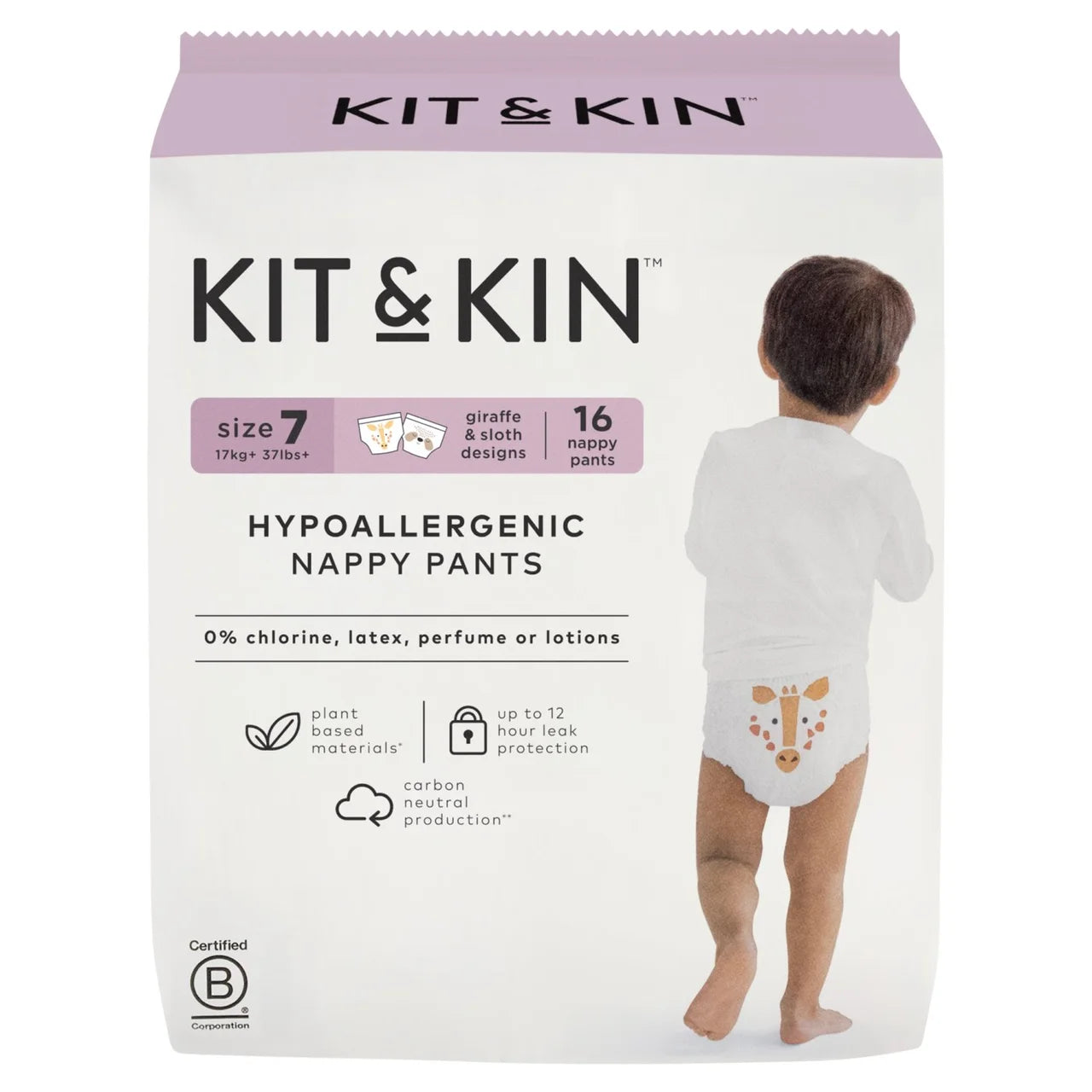 Kit & Kin Hypoallergenic Nappy Pants Size 7 (17+kg) 16 per pack
