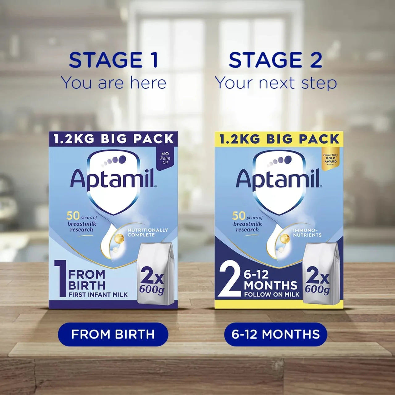 Aptamil 1 First Infant Baby Milk Formula Powder from Birth Big Pack 1200g