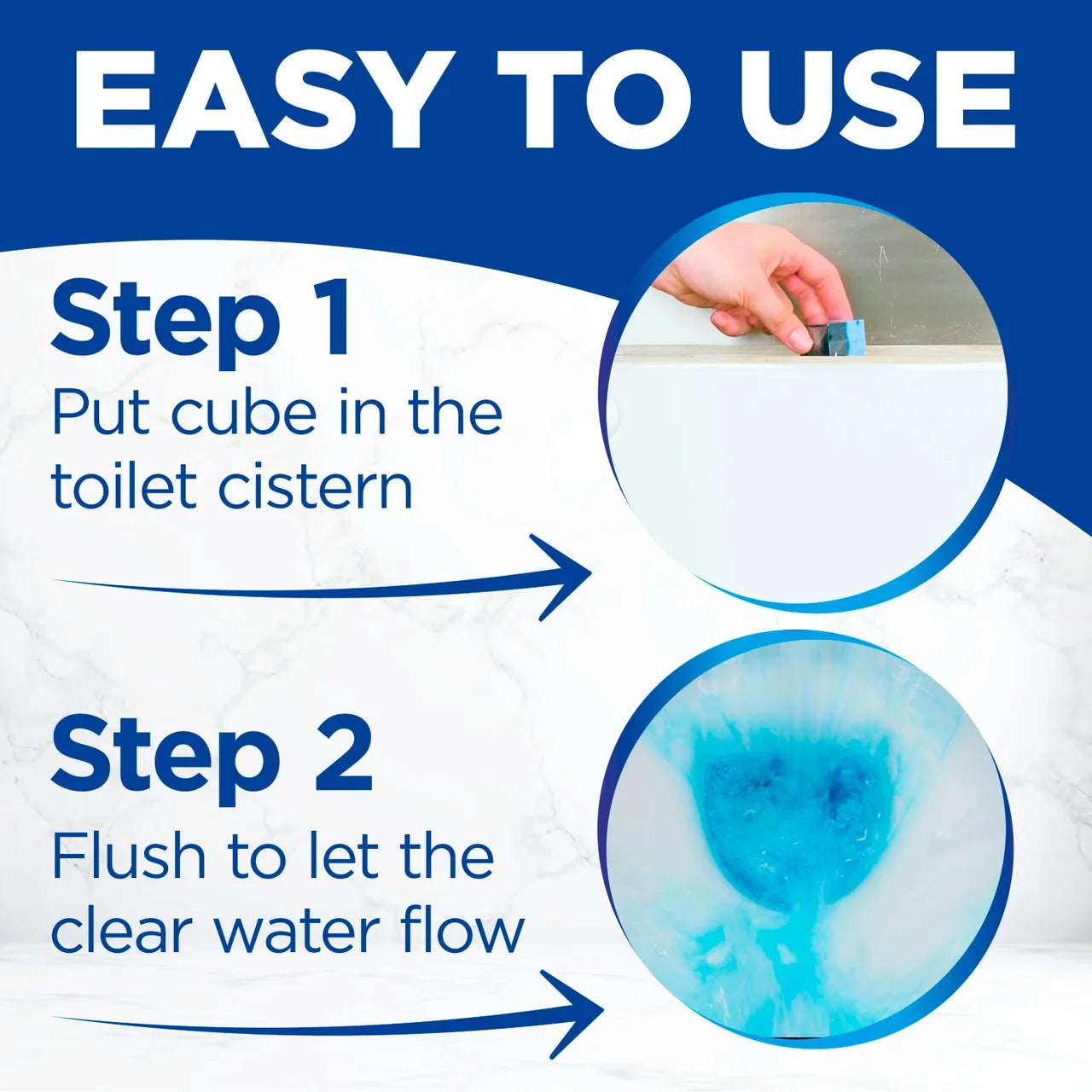 Bloo Toilet Blocks, Toilet Cleaner Block with Cleaning and Foaming Action 2 per pack