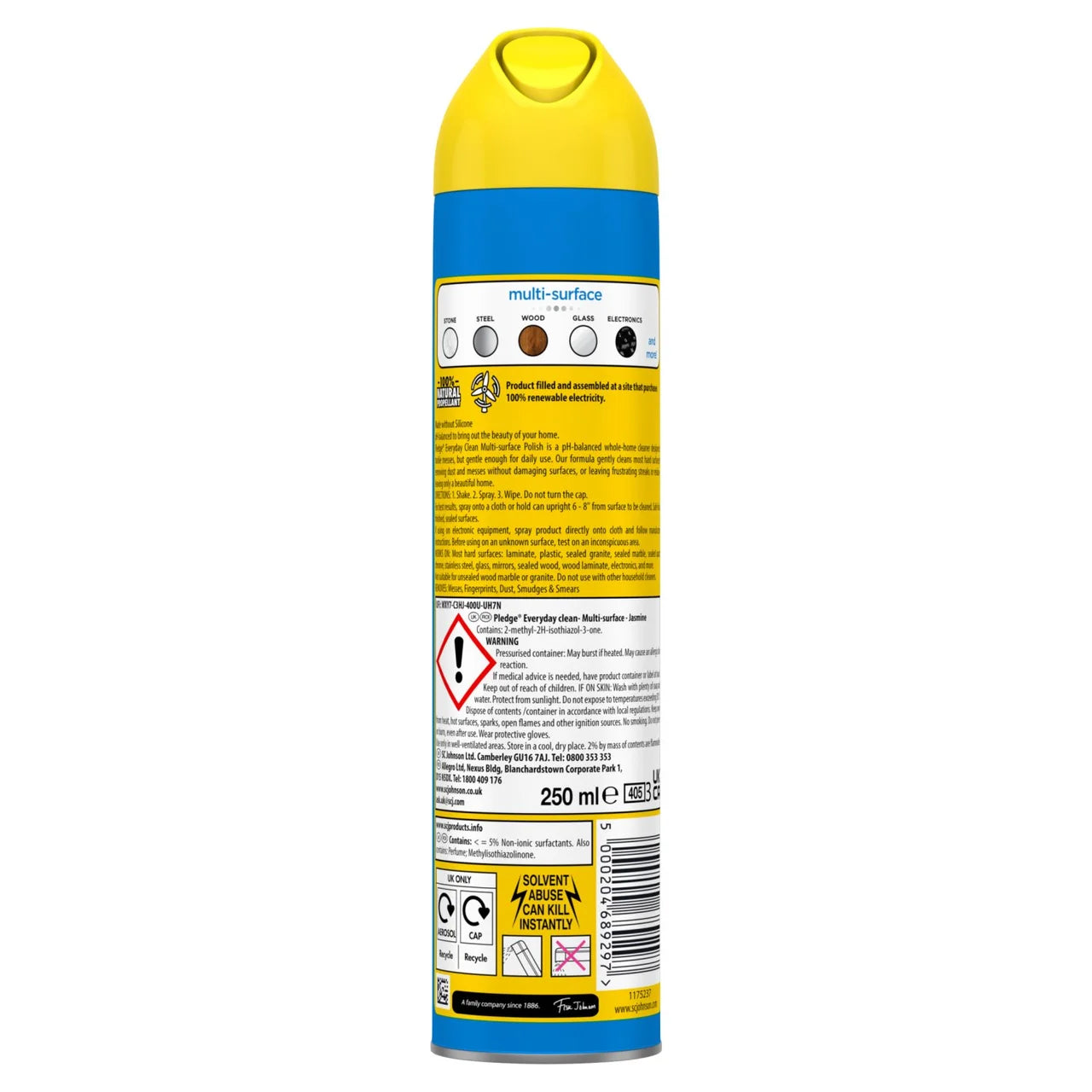 Pledge Clean It Multisurface Polish Cleaner Jasmine 250ml