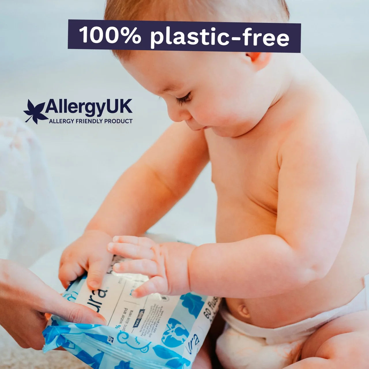 Pura Plastic Free Flushable Baby Wipes 3x60pk