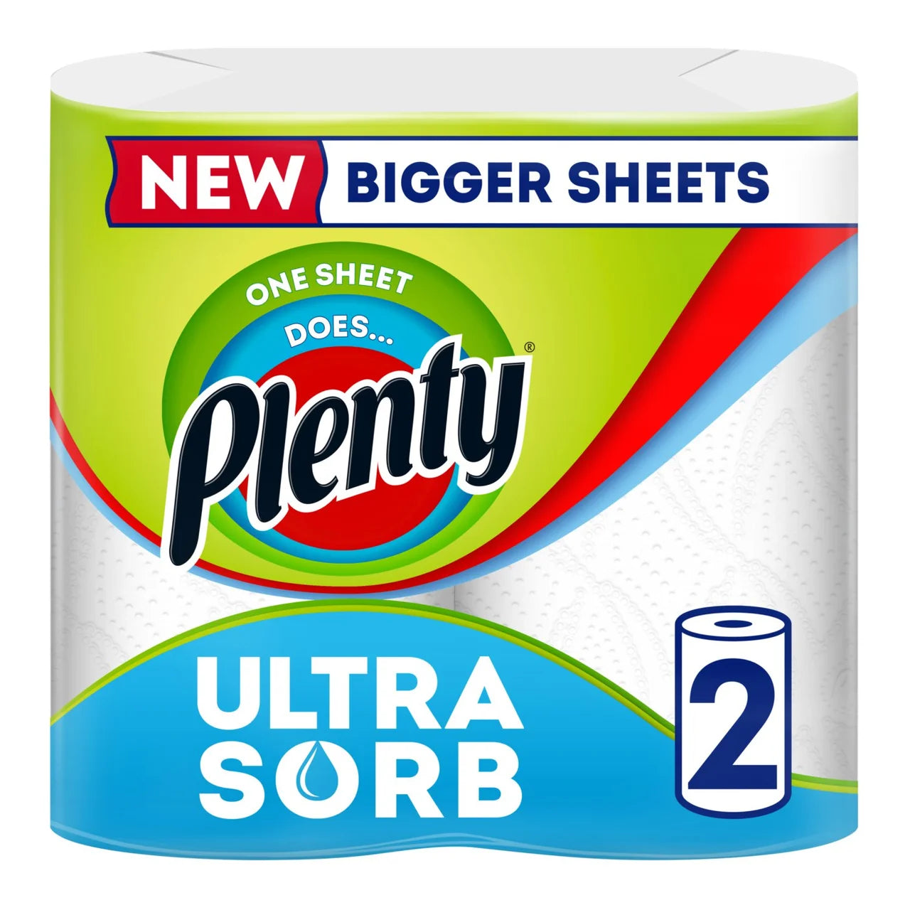 Plenty Ultrasorb Kitchen Roll 2 per pack