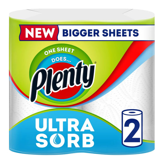 Plenty Ultrasorb Kitchen Roll 2 per pack