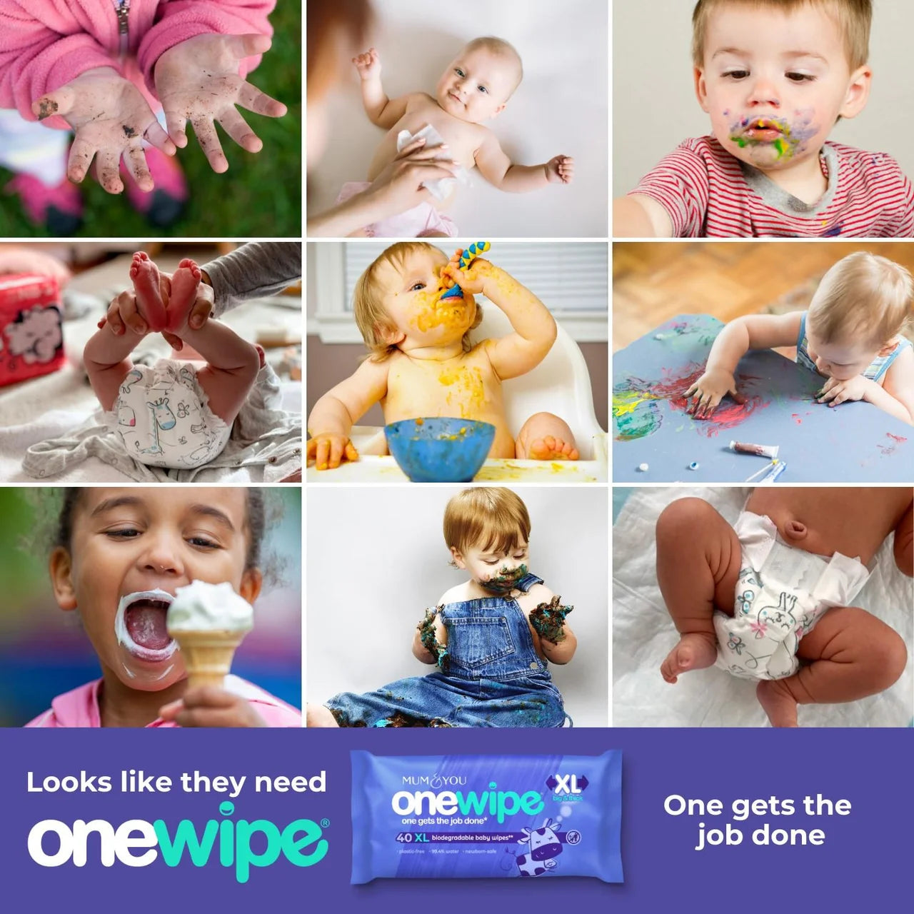 Mum & You OneWipe XL Wet wipe 4 Pack , 40 per pack
