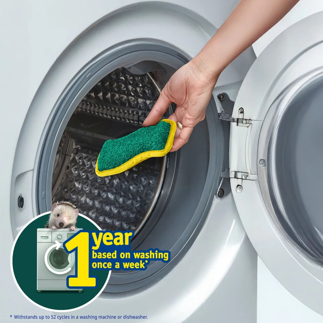 Spontex Flex & Wash Non-Scratch Microfibre Sponge Scourers 2 per pack