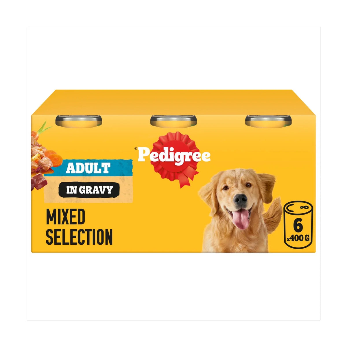 Pedigree Adult Wet Dog Food Tins Country Casseroles in Gravy 6 x 400g