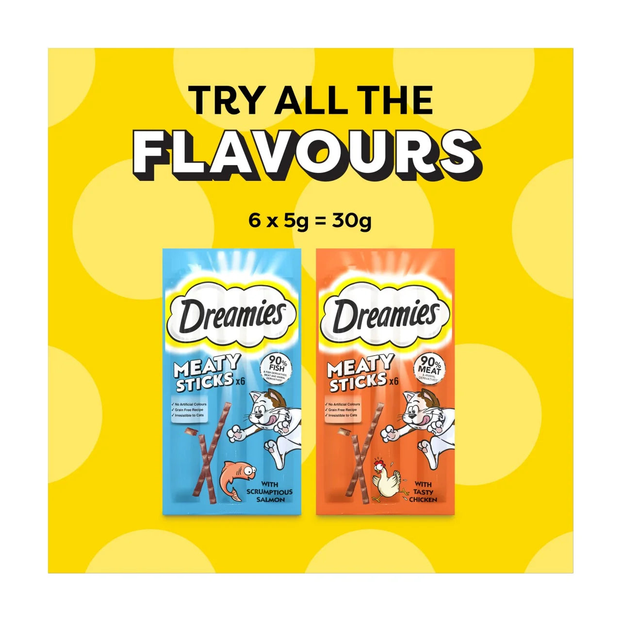 Dreamies Meaty Sticks with Salmon Cat Treats 6 x 5g
