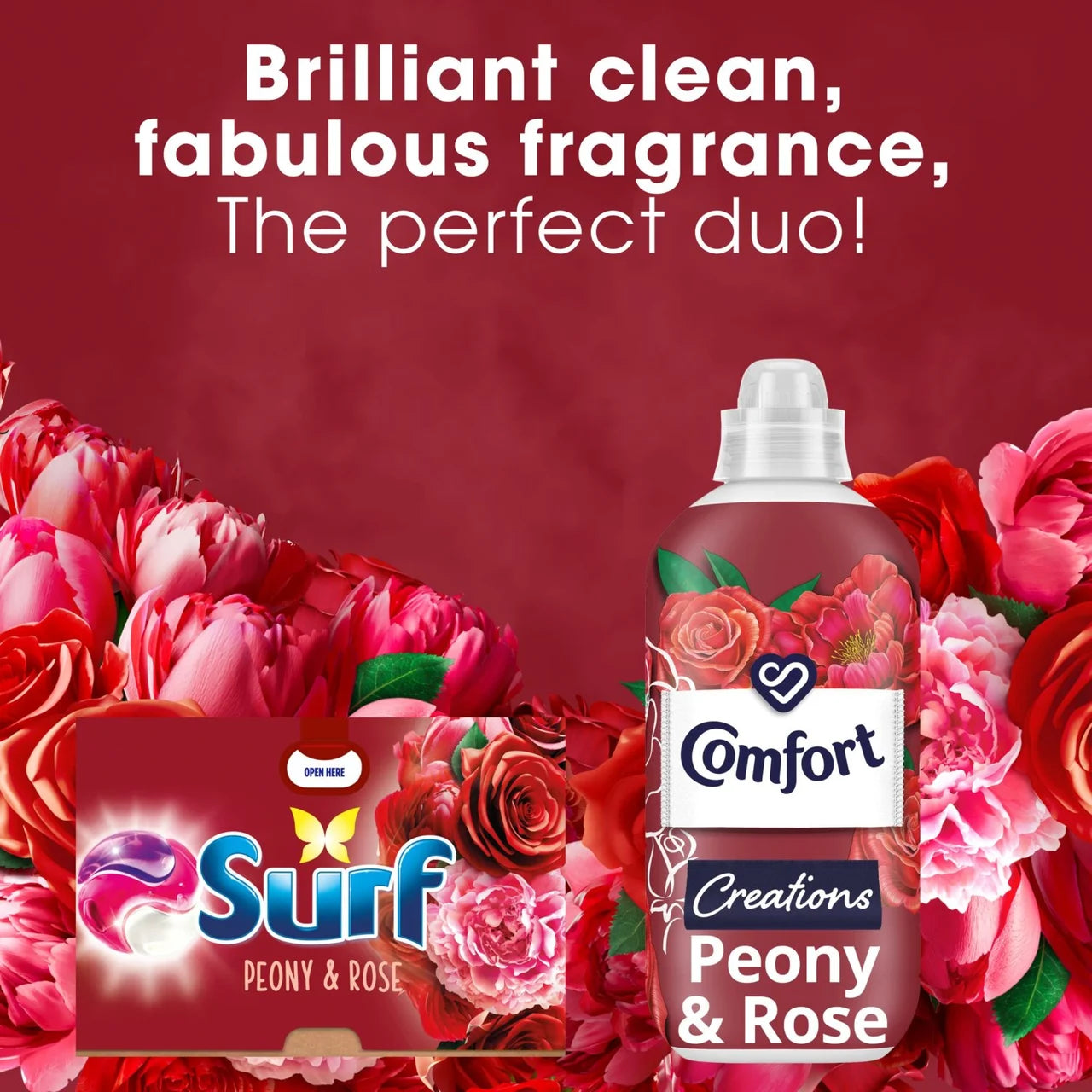 Surf Peony & Rose 3 in 1 Laundry Washing Detergent Capsules 15 Washes