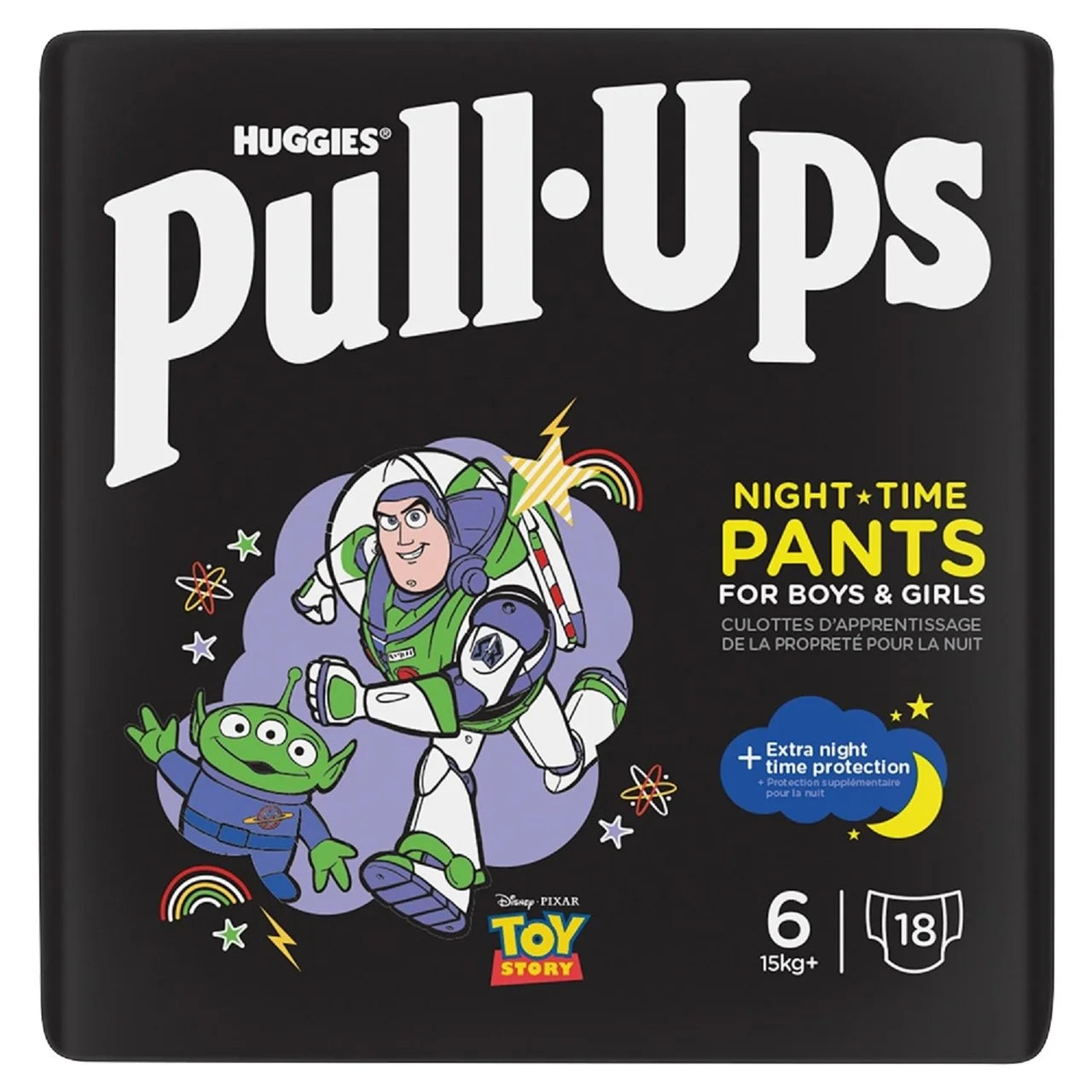 Huggies Pull-Ups Night Time Unisex Training Nappy Pants - Size 6, 18 Pants
