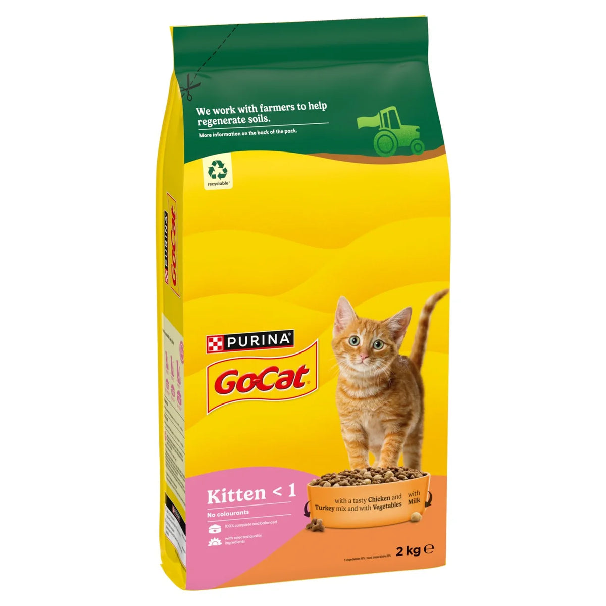 Go-Cat Kitten Chicken Turkey and Milk Dry Cat Food 2kg