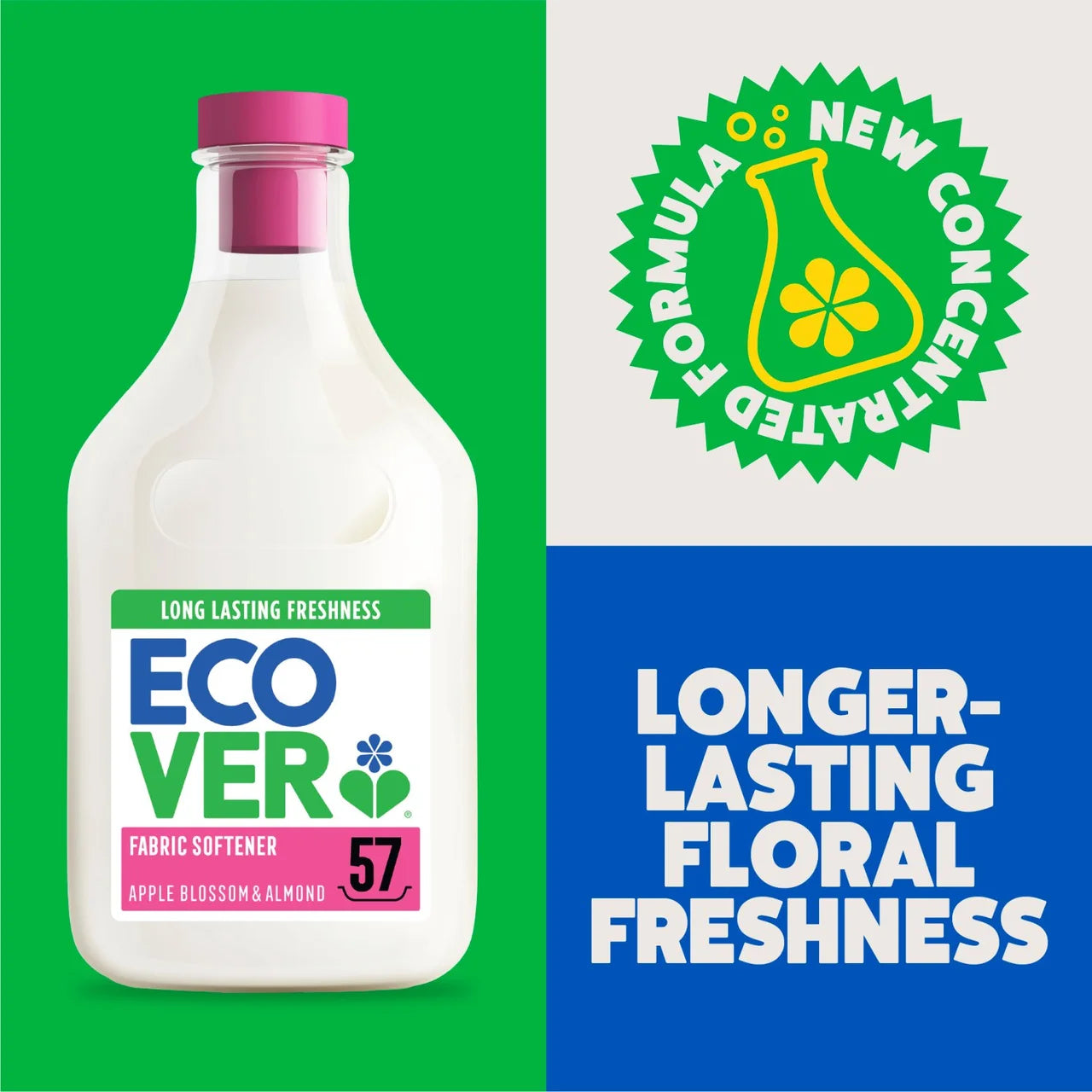 Ecover Concentrated Fabric Softener Apple Blossom and Almond 57 Washes 1430ml
