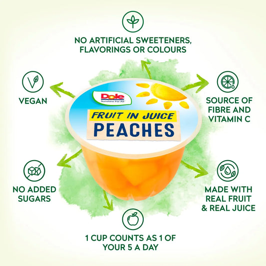 Dole Peaches In Juice Fruit Pots Multipack 4 x 113g