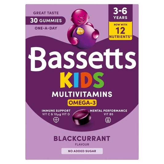 Bassetts Blackcurrant & Apple Omega 3 & Multivitamins 3-6yrs , 30 per pack