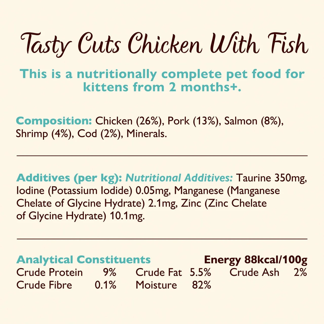 Lily's Kitchen Chicken & Ocean Fish Tasty Cuts in Gravy for Kittens 85g