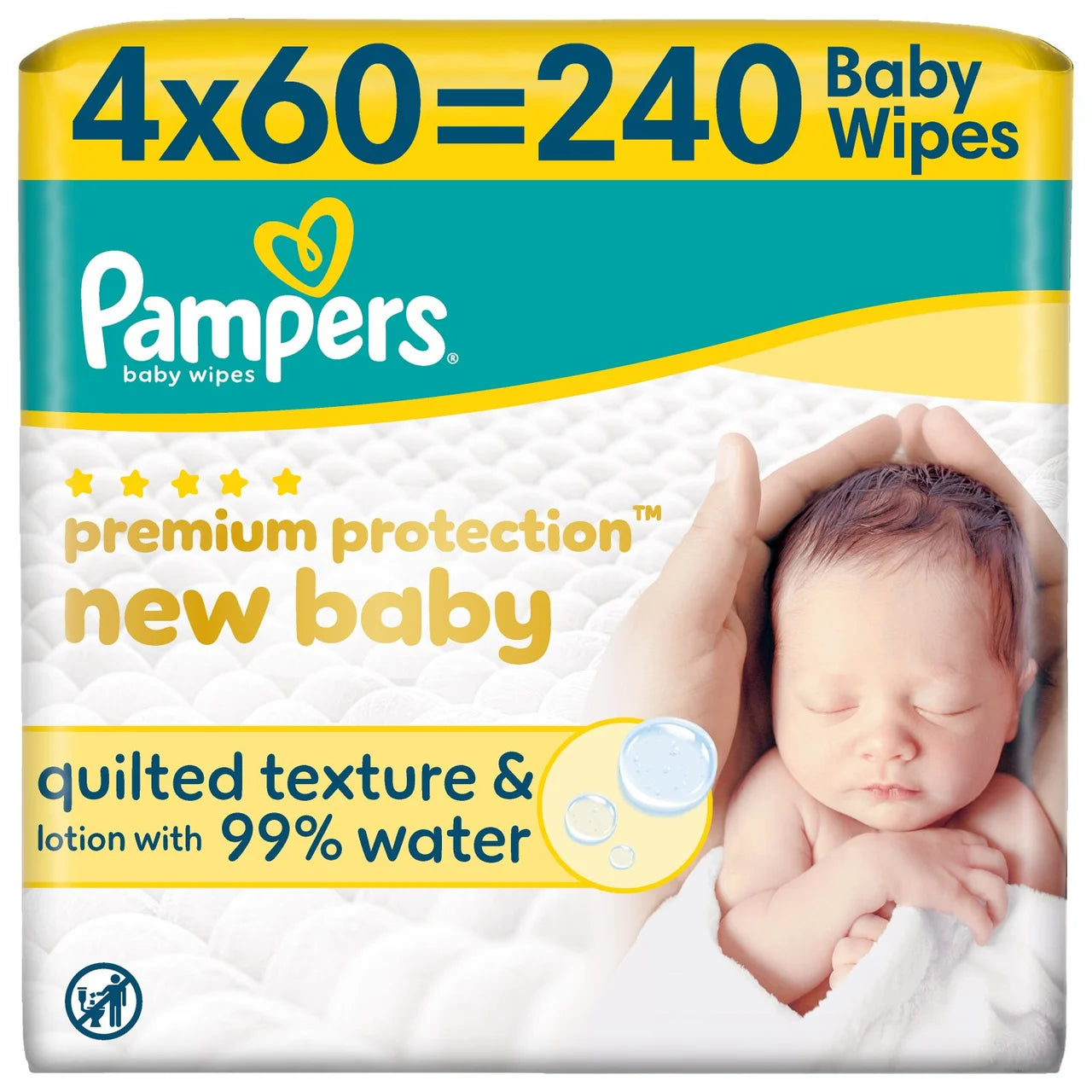 Pampers New Baby Wipes 4x60 ,  240 per pack