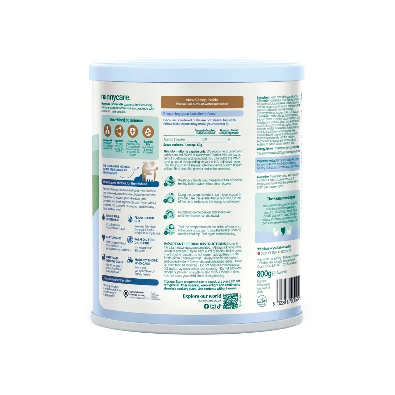 Nannycare Goat Stage 3 Toddler Milk Formula 800g