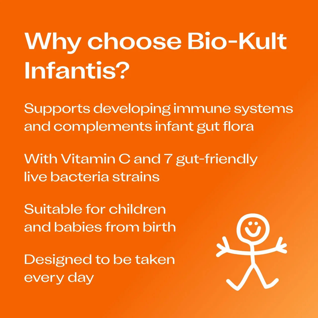 Bio-Kult Infantis Kids Probiotics Gut Supplement 7 Strains with Vitamin C , 16 per pack